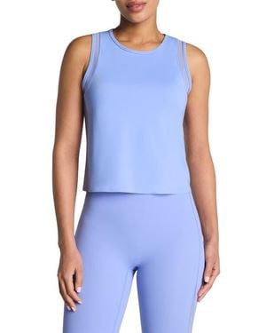 Spanx Crewneck Mesh Tank - Blue