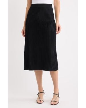 Anne Klein Pleated Sweater Skirt - Black