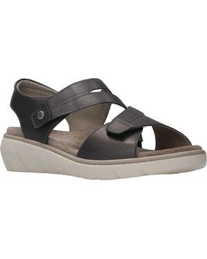 Wolky Ikaria Ankle Strap Platform Wedge Sandal - Black