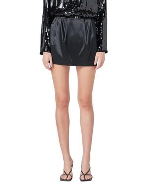 Endless Rose Pleated Satin Miniskirt - Black