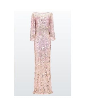 Jenny Packham Ines Sequin-Embellished Dress - Pink