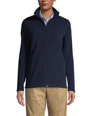 Lands' End Full-Zip Mid-Weight Fleece Jacket - Blue