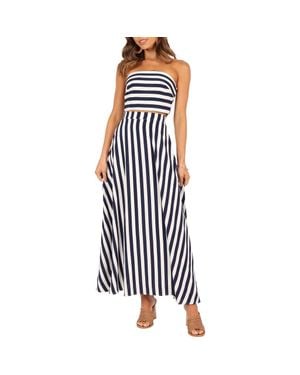 Petal & Pup Elijah Stripe Tube Top & Maxi Skirt Set - Blue
