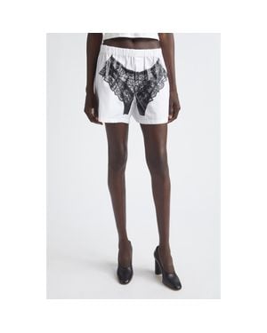 VAQUERA Trompe L'Oeil Lingerie Poplin Boxer Shorts - Black