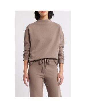 Frank & Eileen Effie Funnel Neck Capelet Sweatshirt - Brown