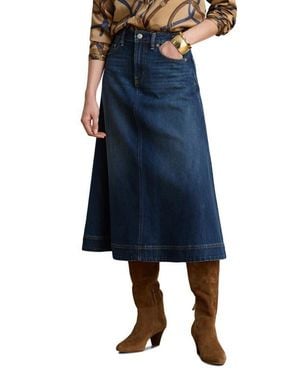 Ralph Lauren Denim Midi Skirt - Blue