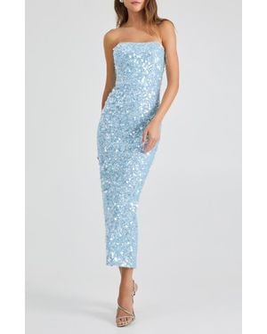 HELSI Leslie Sequin Column Gown - Blue