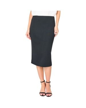 Gibsonlook Cotton Blend Structured Knit Pencil Skirt - Black