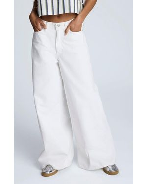 Kenneth Cole High Waist Wide Leg Jeans - White