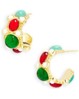 Kenneth Jay Lane Hoop Earrings - Green