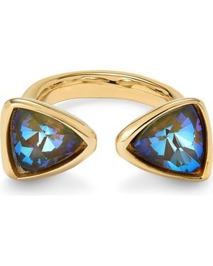 Uno De 50 Ring With Two Crystals - Metallic