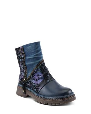 Spring Step Avrilrose Platform Bootie - Blue
