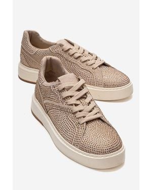 Prologue Shoes Berina Embellished Sneaker - Natural