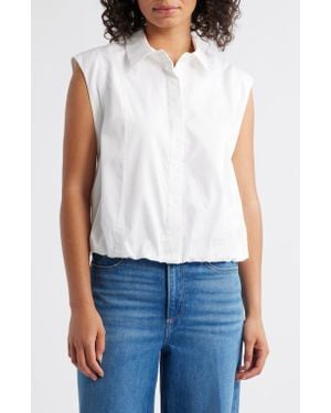 Wit & Wisdom Cap Sleeve Button-Up Shirt - White