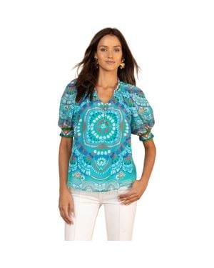 Hale Bob Brisa Voile Top - Blue
