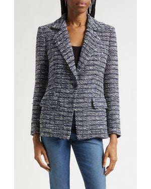 Veronica Beard Healy Tweed Dickey Jacket - Gray