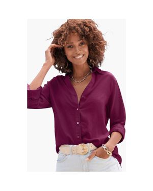 Lascana Button Down Blouse - Purple