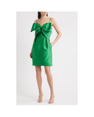Eliza J Bow Mikado Cocktail Dress - Green