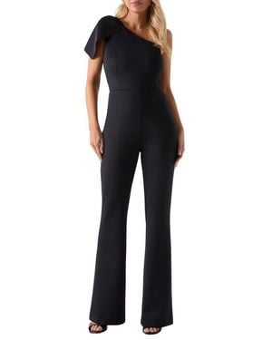 Marciano Andrea One-Shoulder Scuba Crepe Jumpsuit - Black