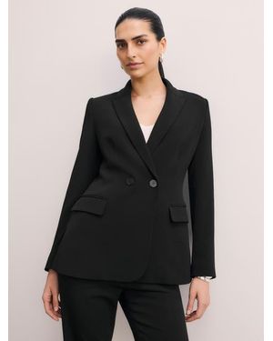 The Fold Double-Breasted Tailored Blazer - Black