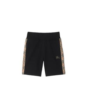Burberry Check Trim Cotton Shorts - Black