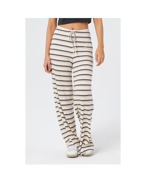 Rip Curl Topanga Canyon Rib Stripe Wide Leg Pants - Natural