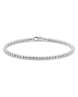 DEVATA 3Mm Beaded Ball Chain Bracelet - White