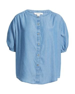 Beach Lunch Lounge Deja Short Sleeve Denim Shirt - Blue