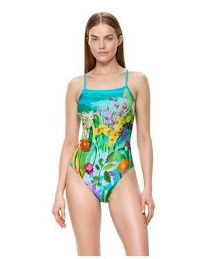 Gottex Monet's Garden Scoop Neck One Piece - Blue