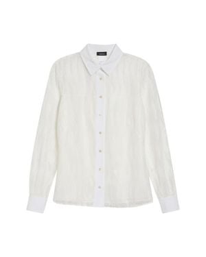 Akris High Plains Tulle Jacquard Button-Up Shirt - White