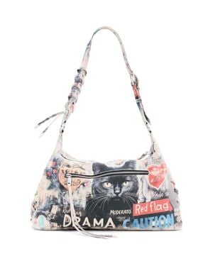 Desigual Large Mixed Print Denim Tote - Multicolor