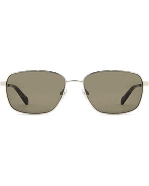 Fossil 58Mm Rectangular Sunglasses - Brown