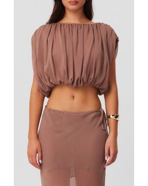 SNDY'S Mara Gathered Cropped Top