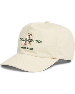 Saint Studio Unstructured Embroidered Thugs Need Hugs Snapback Baseball Hat - Natural
