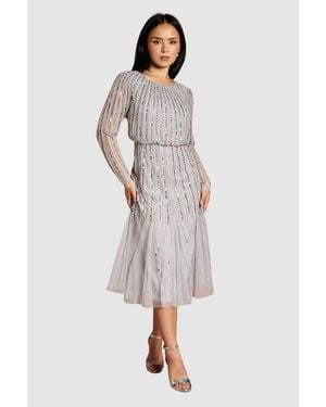 Coast Petite Party Sequin Midi Dress - Gray