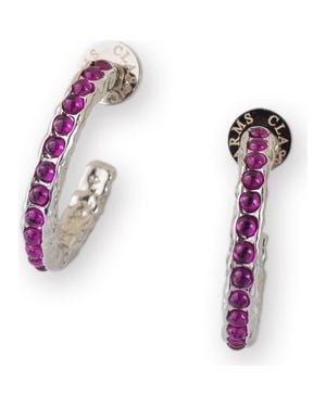 Classicharms Serena Molten Gemstone Hoop Earrings - Purple
