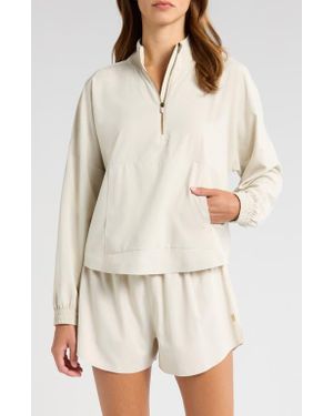 Rhone Mirage Water-Repellent Half-Zip Jacket - Natural