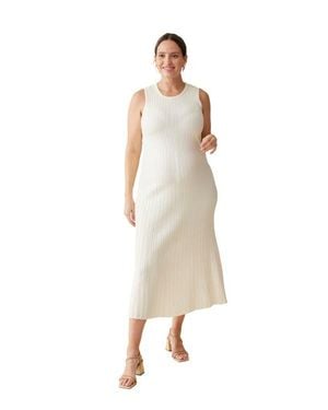 Ingrid & Isabel The Paris Maternity Ribbed Sweater Midi Dress - Natural