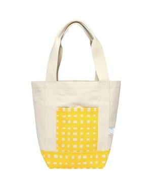 DANCE HAPPY Grid Mini Tote Bag - Yellow