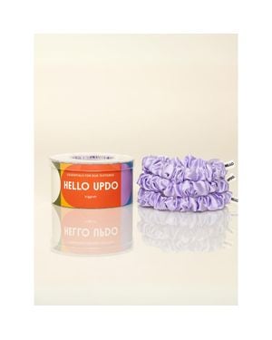 Hello Updo Flora Silk Scrunchie Set - Purple