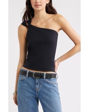 BP. Knit One-Shoulder Tank - Blue