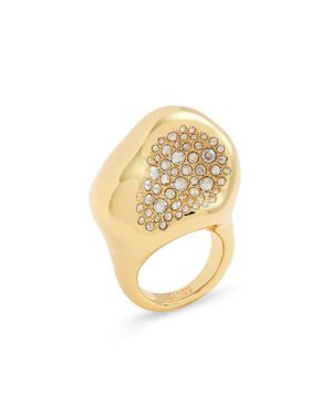 Alexis Solanales Pavé Crystal Pebble Ring - Metallic