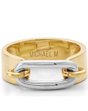 Michael M Luxe Link Two Tone Ring - Metallic