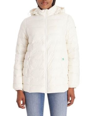 Modern Eternity Maternity Lightweight Puffer Convertible 3-In-1 Maternity Jacket - White