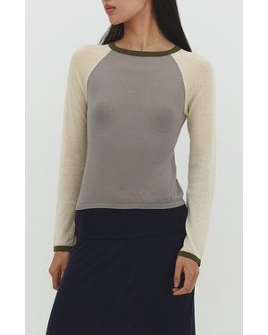Find Me Now Colorblock Raglan Sleeve T-Shirt - Gray