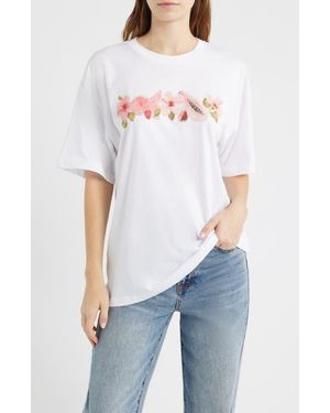 GOLDEN HOUR Tropical Cotton Graphic T-Shirt - White
