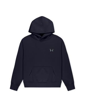 Alix Butterfly Relaxed Midweight Fleece Pullover Hoodie - Blue