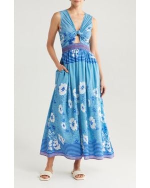 Alicia Bell Willow Cutout Sleeveless Cover-Up Maxi Dress - Blue