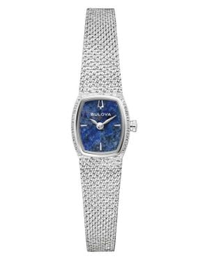 Bulova Goddess Of Time Sodalite Mesh Strap Tonneau Watch, 17Mm - Blue