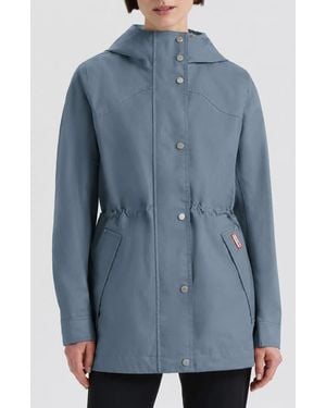 HUNTER Adela Water Repellent Cotton Canvas Hooded Jacket - Blue